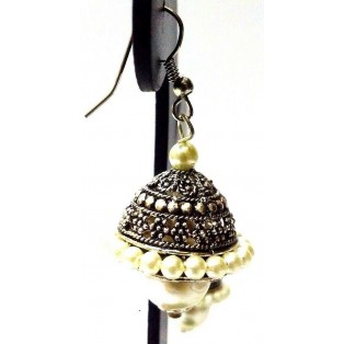 Silver Oxidized Earring Ethnic Imitation Tradition Jewelry Hook Dangle Drop EA29